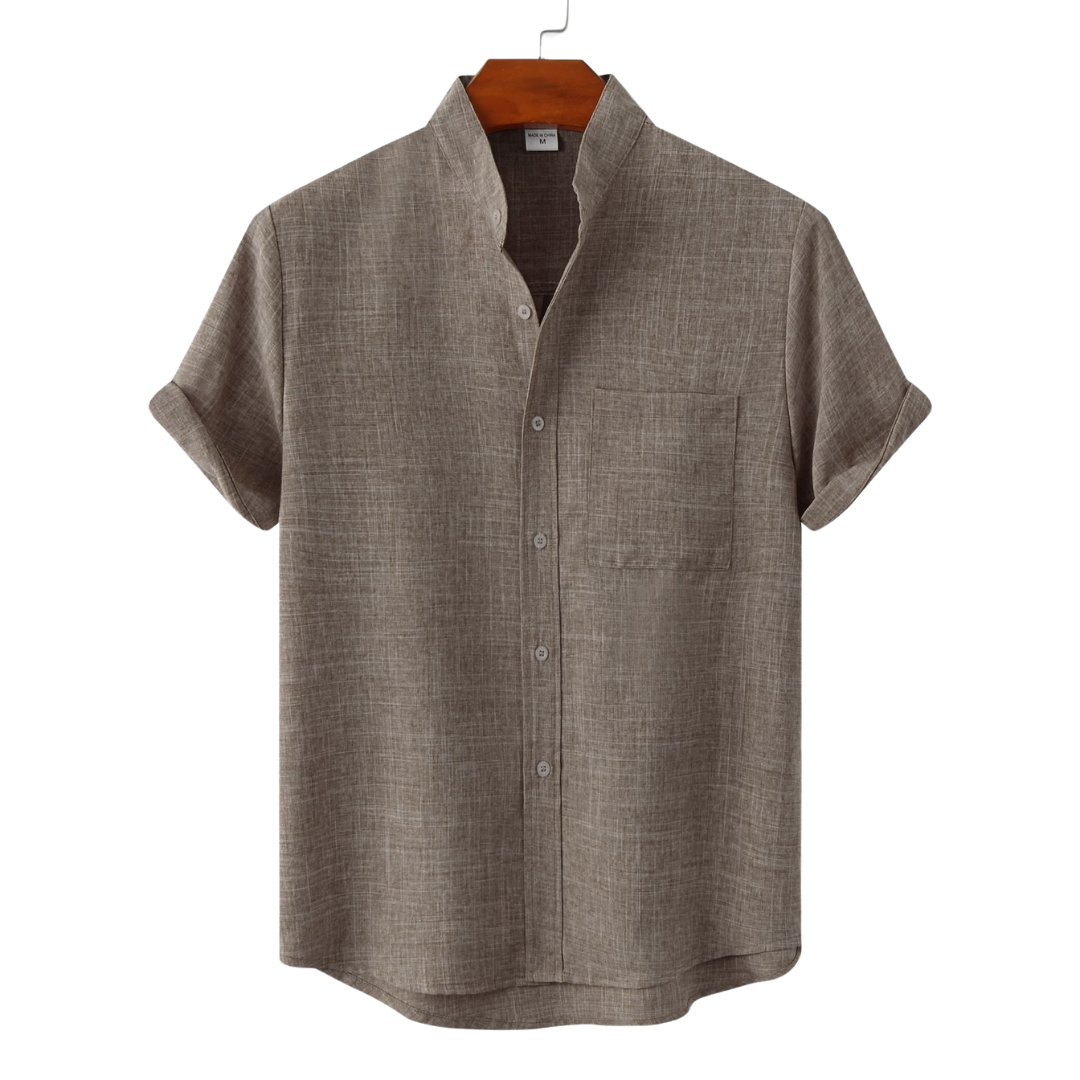 Renkson™ | Chemise en coton unie avec boutons