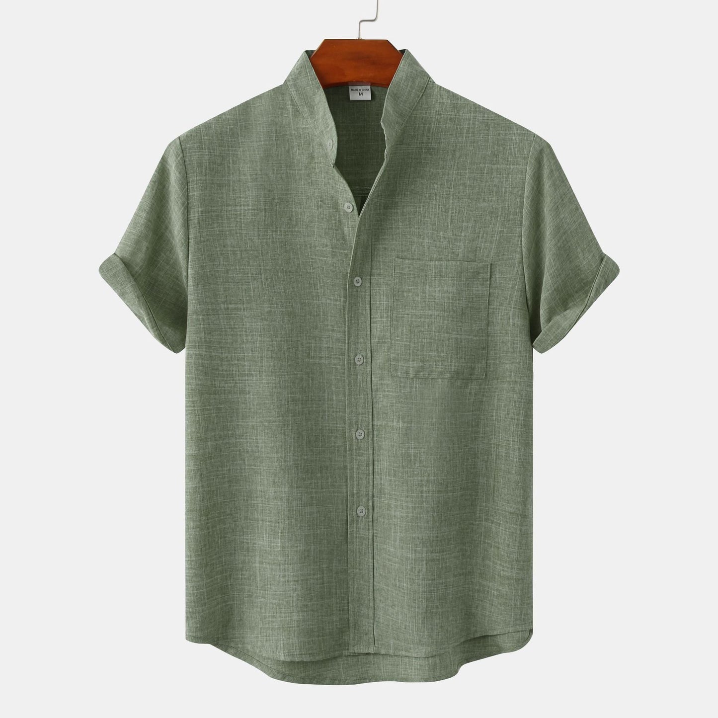 Renkson™ | Chemise en coton unie avec boutons