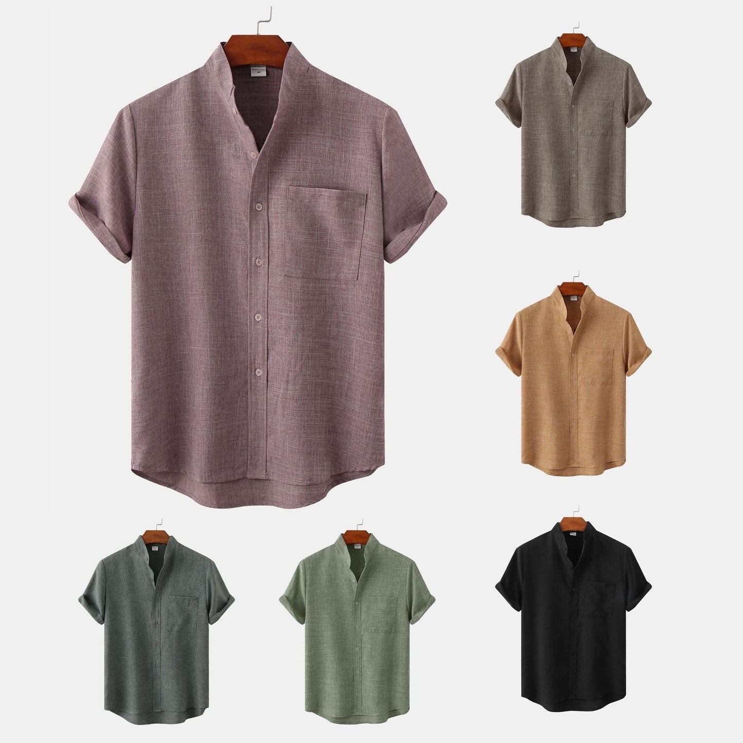 Renkson™ | Chemise en coton unie avec boutons