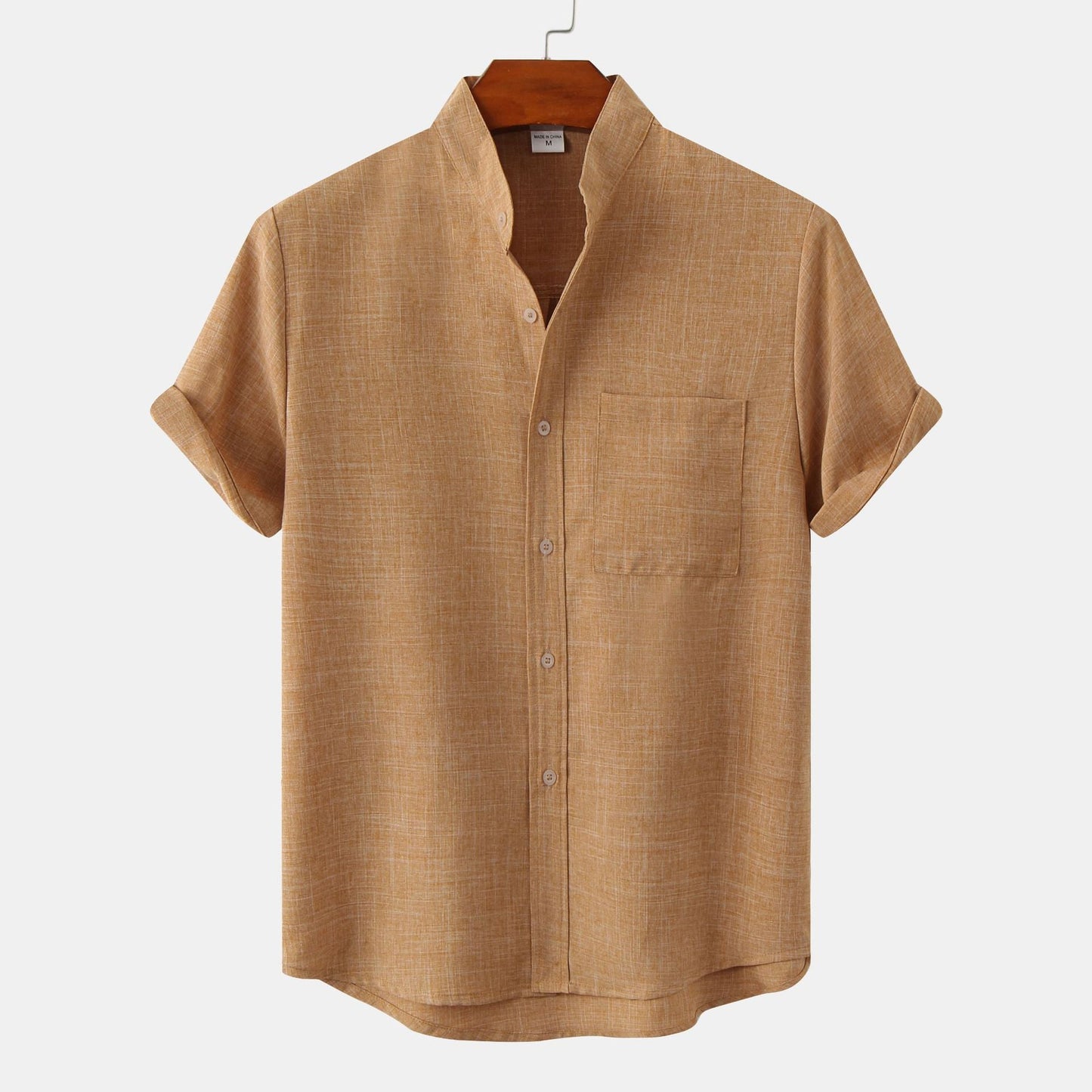Renkson™ | Chemise en coton unie avec boutons