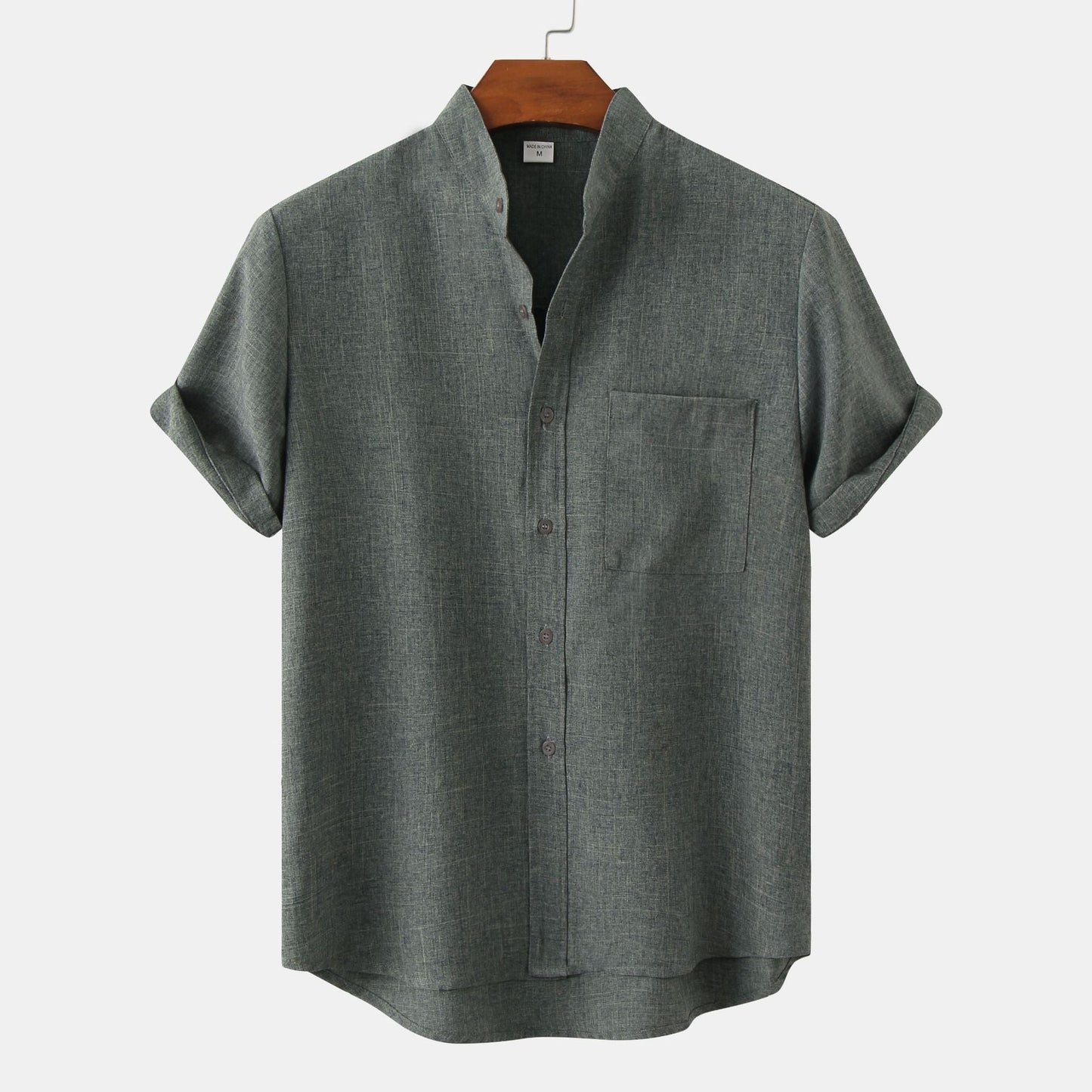 Renkson™ | Chemise en coton unie avec boutons