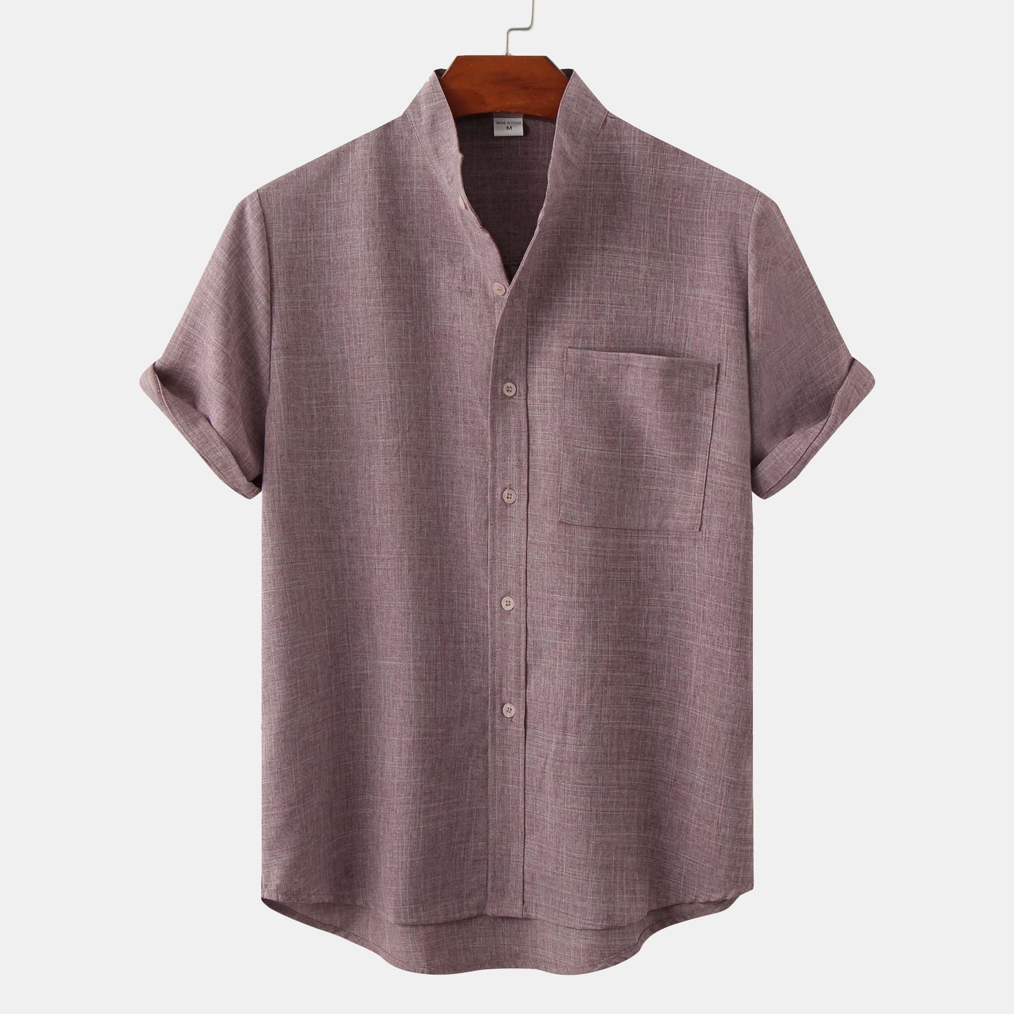 Renkson™ | Chemise en coton unie avec boutons